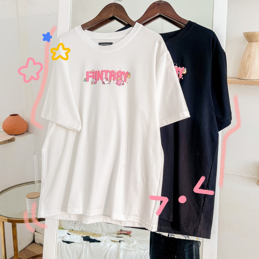 Áo thun tay lỡ FIINTASY in hình gấu basic unisex - Made by Fiin
