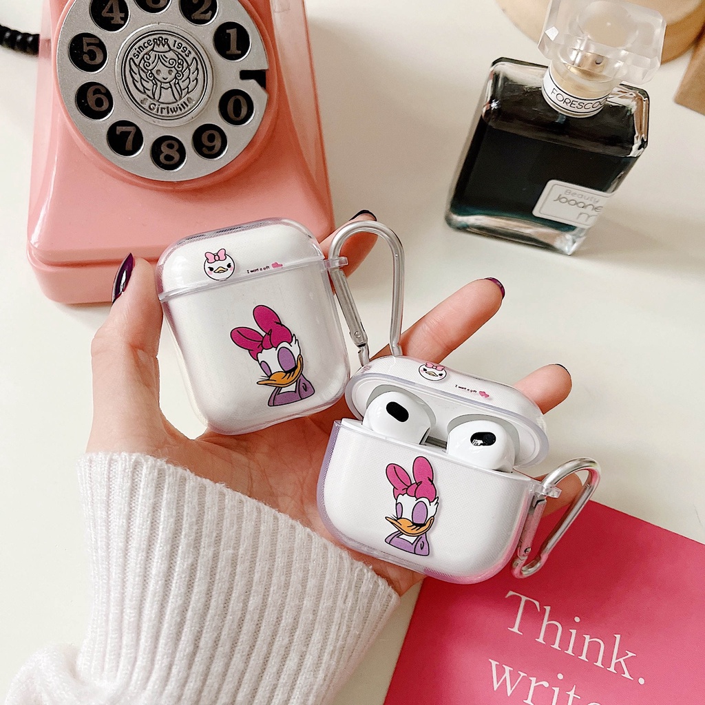 DISNEY Vỏ Bảo Vệ Hộp Sạc Tai Nghe compatible AirPods 3 / 3rd) 2021 / 3 / compatible AirPods Pro / 2Gen Họa Tiết Hoa Cúc Xinh Xắn