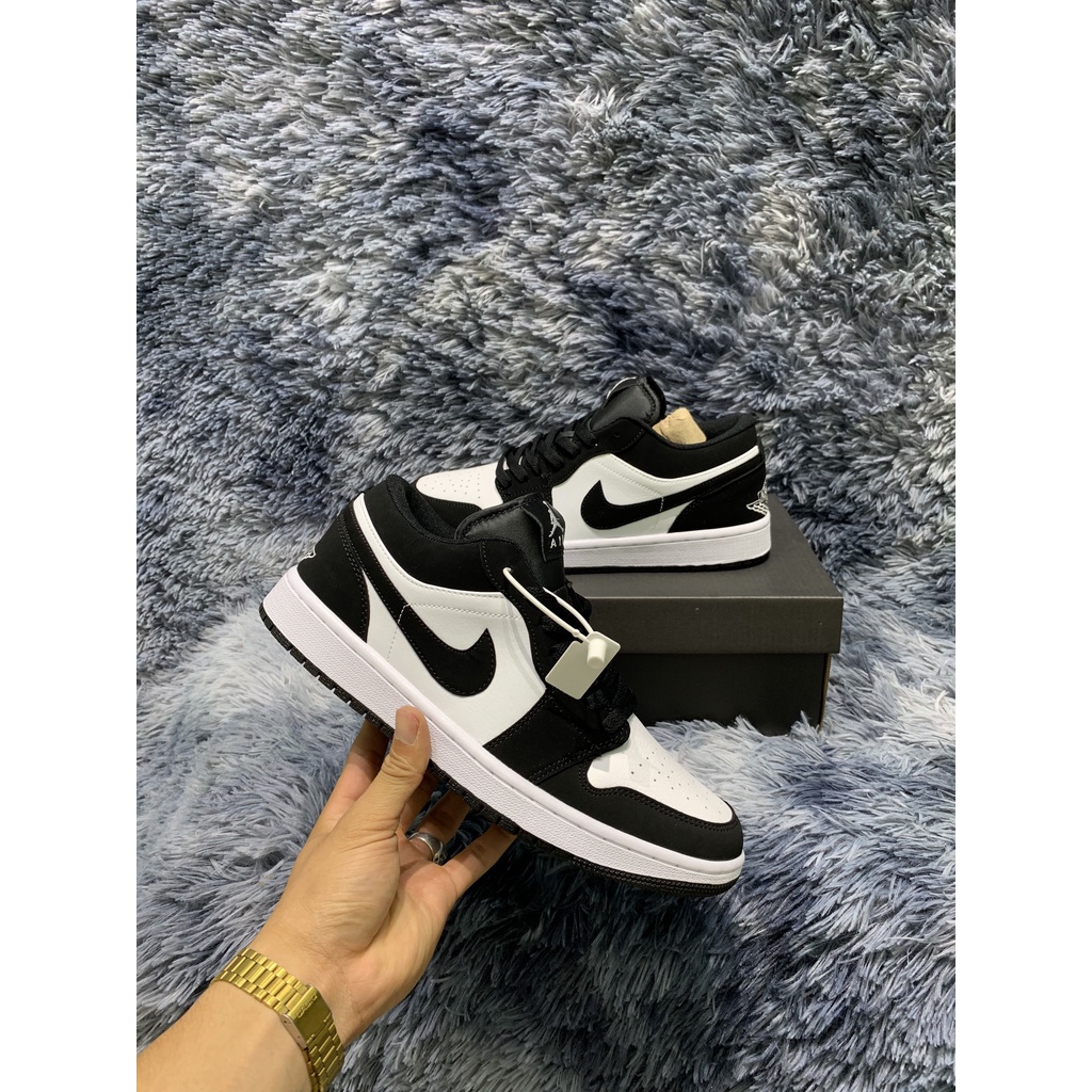 [FREE SHIP] Giày Thể Thao Nam Nữ Jordan JD1 Low Panda Hàng Rep11 Đen Trắng Cổ Thấp Thời Trang  Full Box Bill