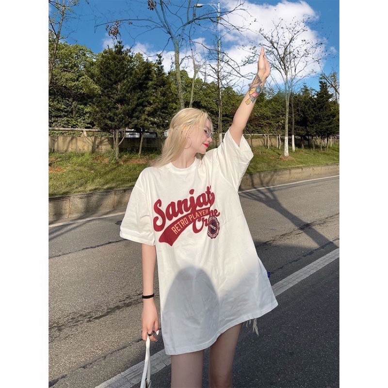 [ Rẻ vô địch ] Áo thun cotton tay lỡ dáng rộng unisex - Sangita