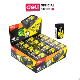Tẩy 2b deli, 40×22×12mm, đen - 1 viên - e3043 - deli