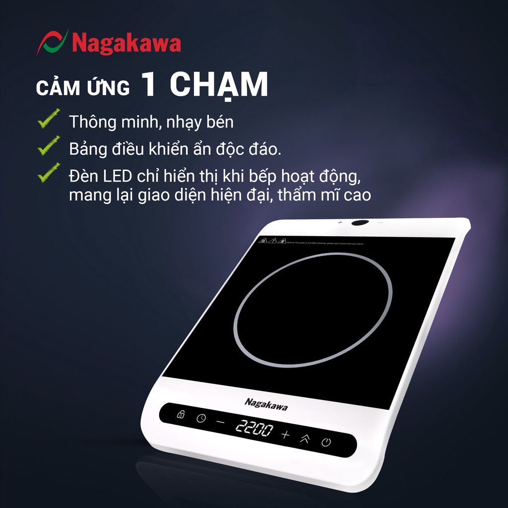 Bếp Từ Đơn Nagakawa NAG0712 Tặng Kèm NồI Lẩu Chuyên Dụng 30cm