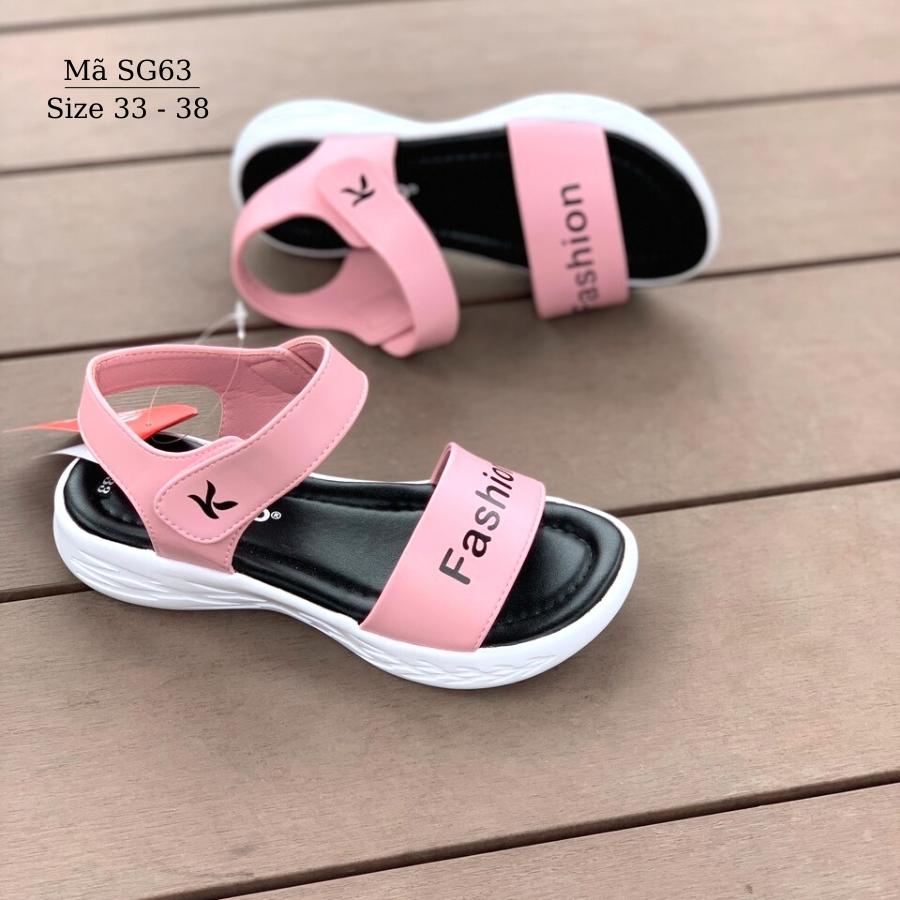 Dép quai hậu bé gái KENTO sandal quai ngang kiểu dán êm nhẹ phong cách Hàn Quốc cho học sinh nữ 8 - 15 tuổi SG63