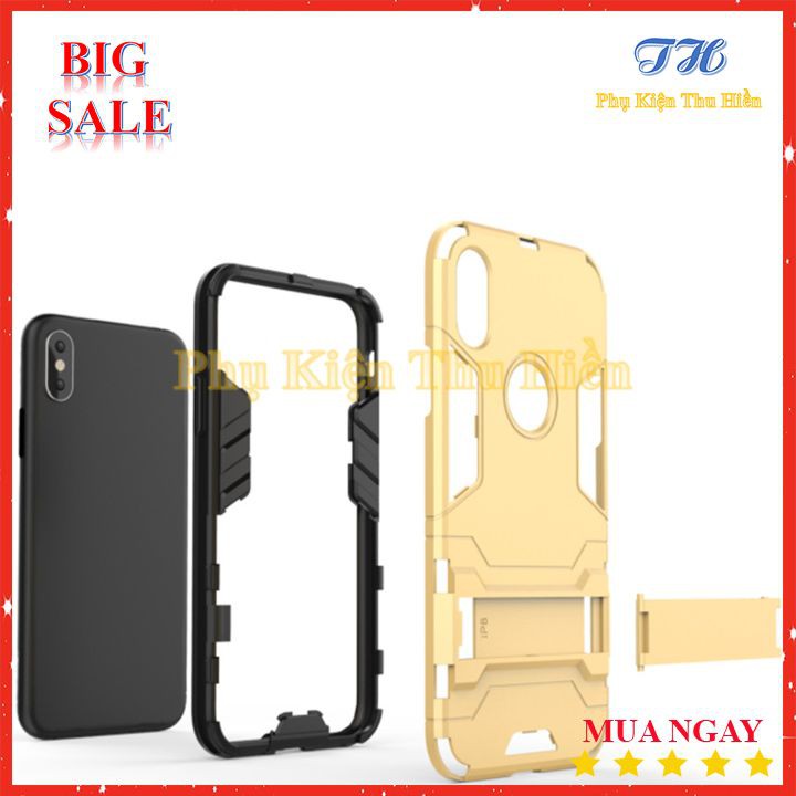 Ốp Lưng Chống Sốc Iron Man Ip 11,X - Chống Va Đập Kiêm Giá Đỡ Điên Thoại.