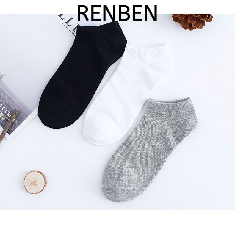 Vớ thuyền nông vô hình khử mùi chống trượt màu đen và trắng xám cho nam và nữ