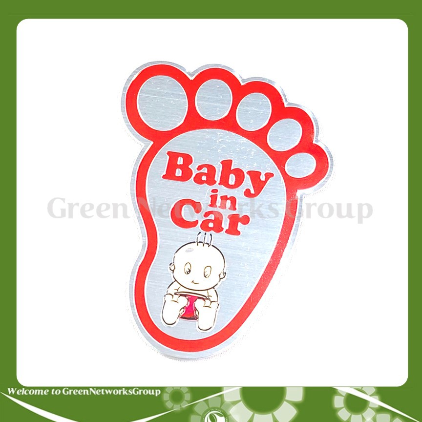 Bộ tem dán xe kim loại baby in car Greennetworks