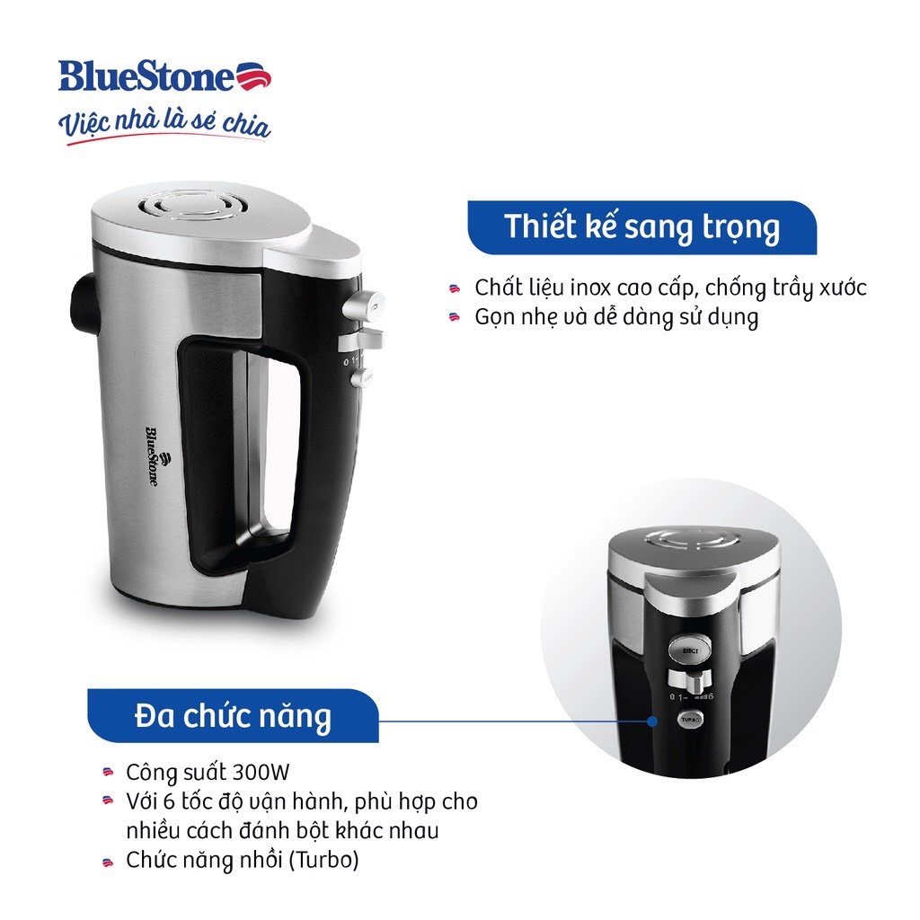 Máy Đánh Trứng BlueStone HMB-6333S (300W) - Hàng chính hãng - Bảo hành 24 tháng