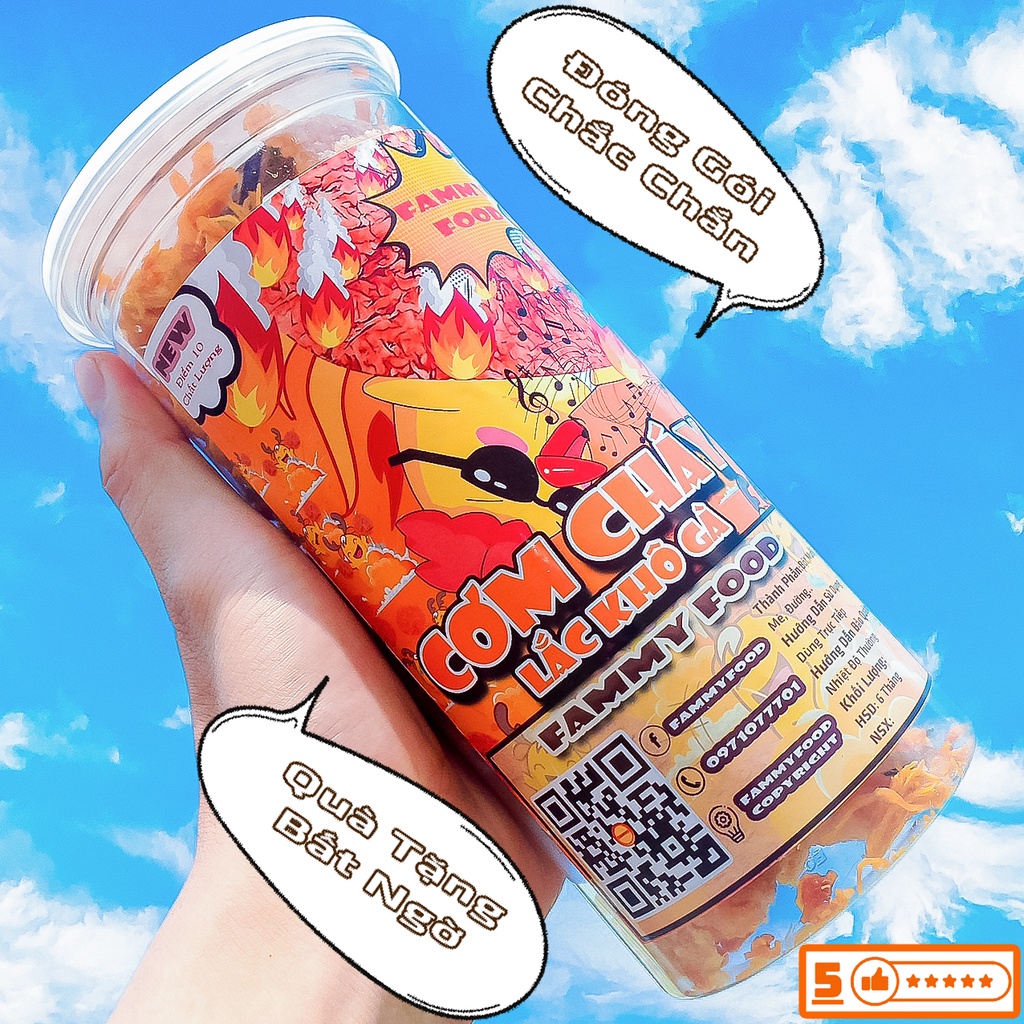 Cơm cháy khô gà lắc mắm hành 300g FAMMY, đồ ăn vặt Đà Lạt vừa rẻ vừa ngon | BigBuy360 - bigbuy360.vn
