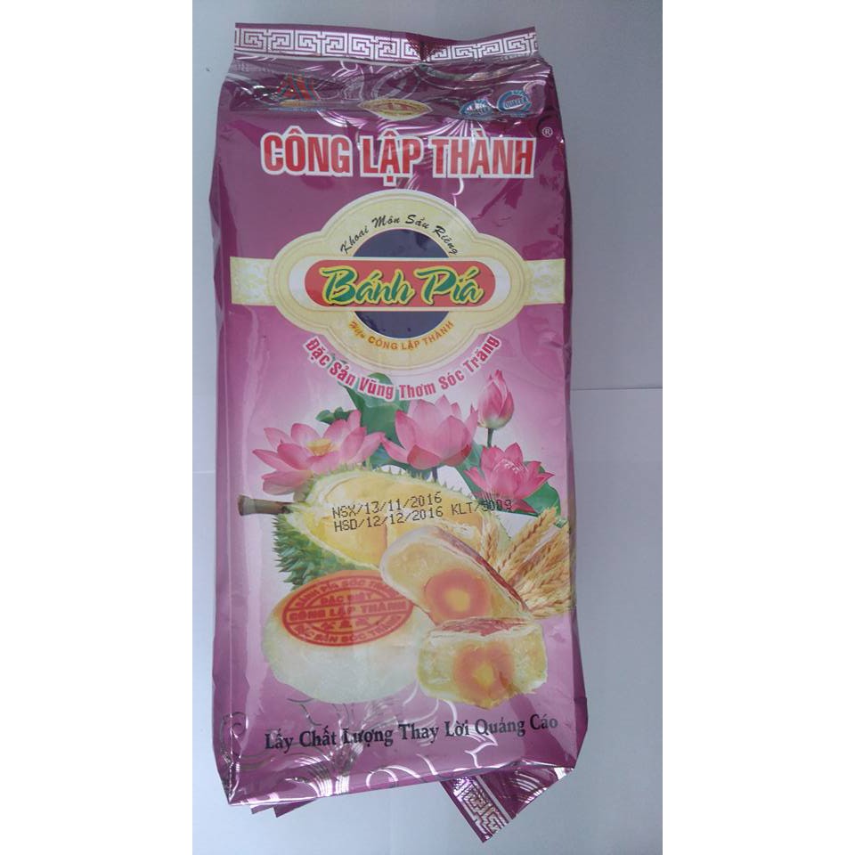 Bánh Pía Sóc Trăng Đậu Xanh Sầu Riêng và Khoai Môn Sầu Riêng Trứng Cao Cấp (500g/4 cái)