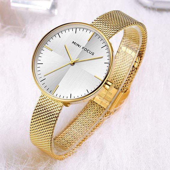 [Tặng vòng tay]Đồng hồ nữ Mini Focus chính hãng MF0275L.04F dây thép đan lưới