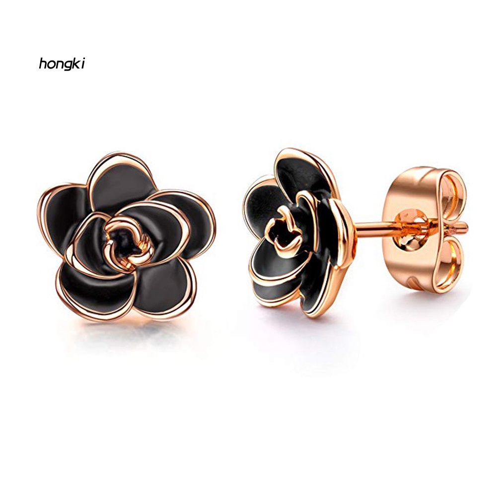 Bông Tai Hình Hoa Hồng Thanh Lịch Cho Nữ