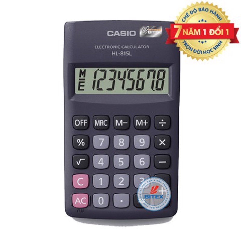 Máy Tính Bỏ Túi Mini Casio HL 815L BK Chính Hãng Bảo Hành 7 Năm