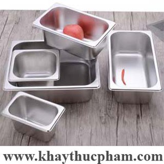 Khay Đựng Topping Inox 1/2-1/3- 1/4-1/6 Có Nắp( inox 304)