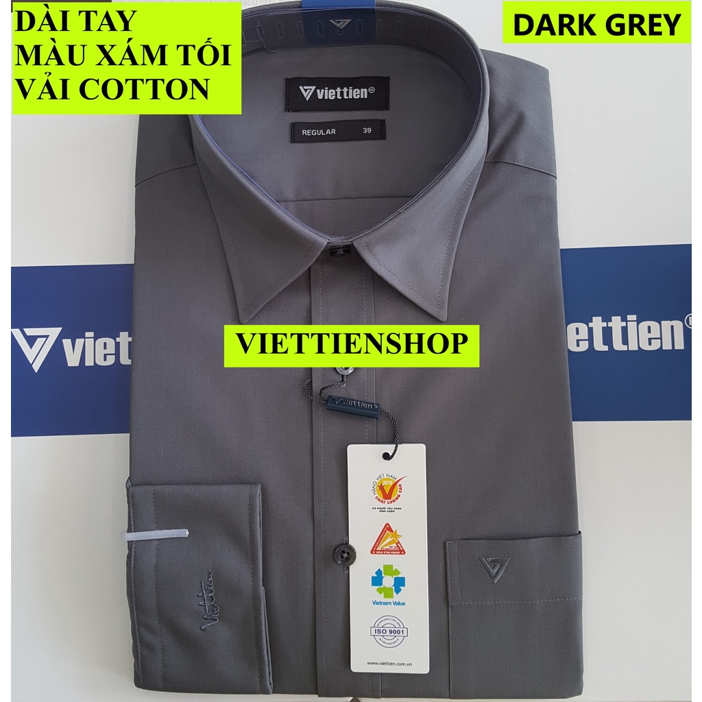 ÁO SƠ MI VIỆT TIẾN DÀI TAY MÀU TRƠN