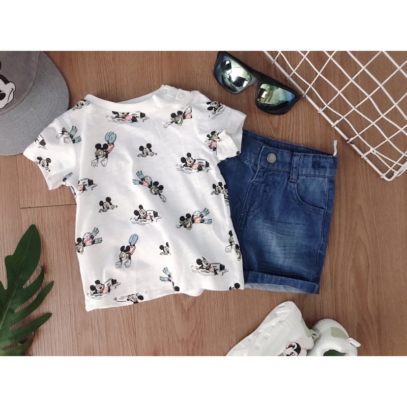 Set bộ thun mickey quần jean sz 3-24M