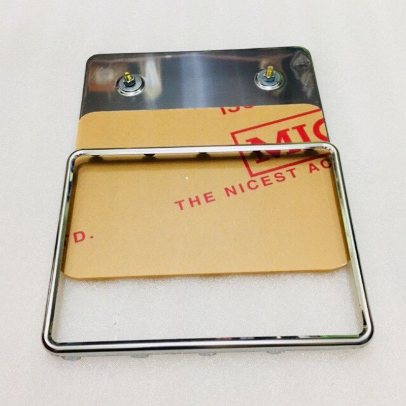 Khung Kẹp Biển Số Inox Titan và Inox trắng dày có meca như hình