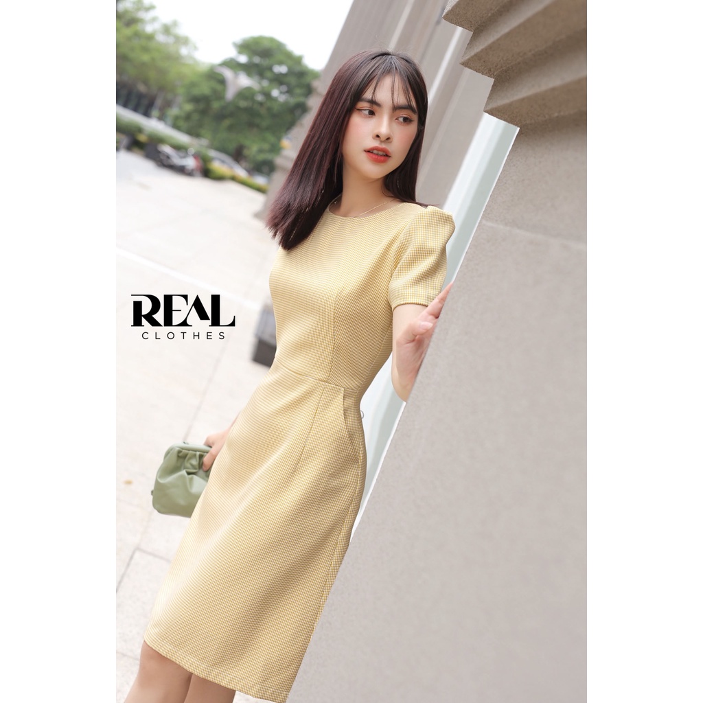 Đầm katie zigzag vàng_REAL