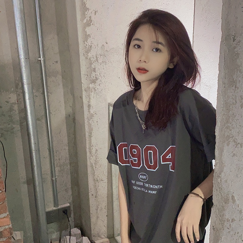 NRVP Áo Thun Cổ Tròn Oversize Thời Trang Hàn Quốc 2022 Cho Nữ