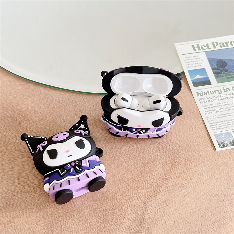 Vỏ Bảo Vệ Hộp Sạc Tai Nghe Airpods gen 1 2 3 pro 2 Hình Kuromi Dễ Thương