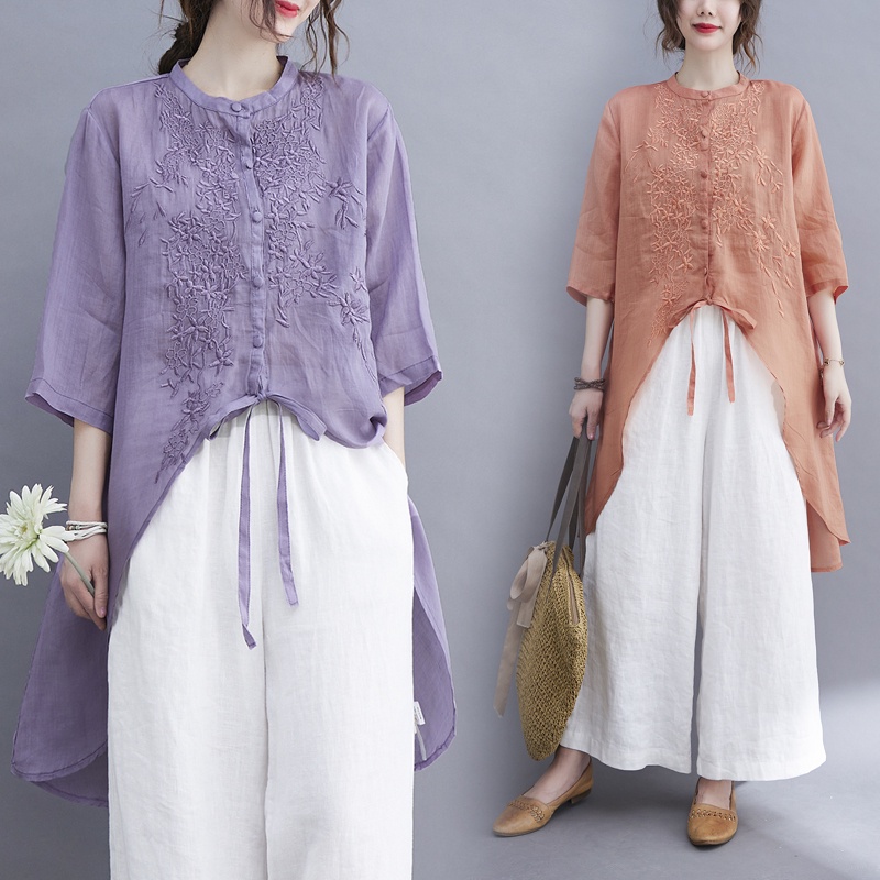 ☻ L O T U S ☻ Áo Kiểu Thêu Họa Tiết Plus Size CAL1570- Hàng Mới