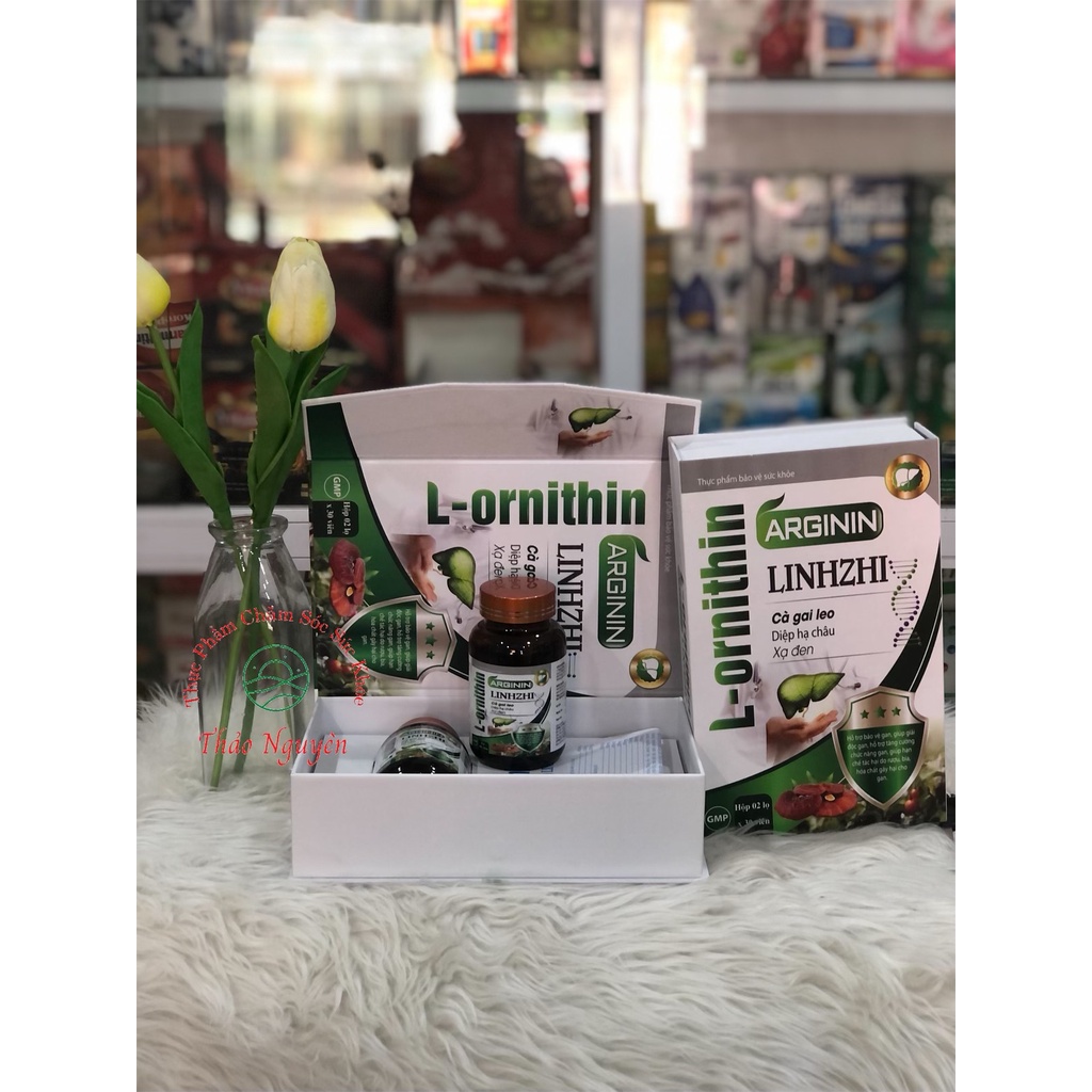 [Nhà Thuốc Thảo Nguyên] Viên uống bổ gan L-ORNITHIN ARGIN LINHZHI giải độc gan và thanh nhiệt
