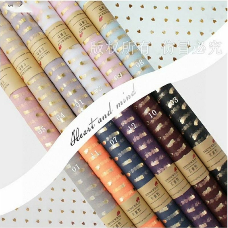 Cuộn lưới voan tim vàng-phụ kiện gói hoa,decor - HN3