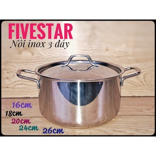 Nồi 3 đáy inox 430 fivestar 20cm dùng cho bếp từ fsn20010