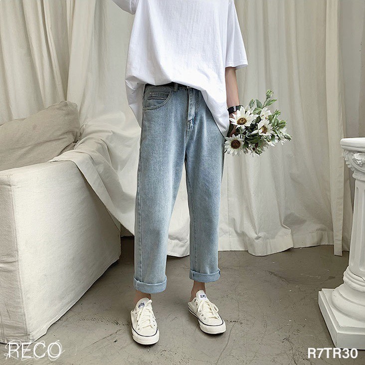 [Mã SKAMSALEP6 giảm 10% TỐI ĐA 100K đơn150K] Quần jean nam Hàn Quốc cao cấp dáng rộng Trousers Loose R7TR30 | BigBuy360 - bigbuy360.vn