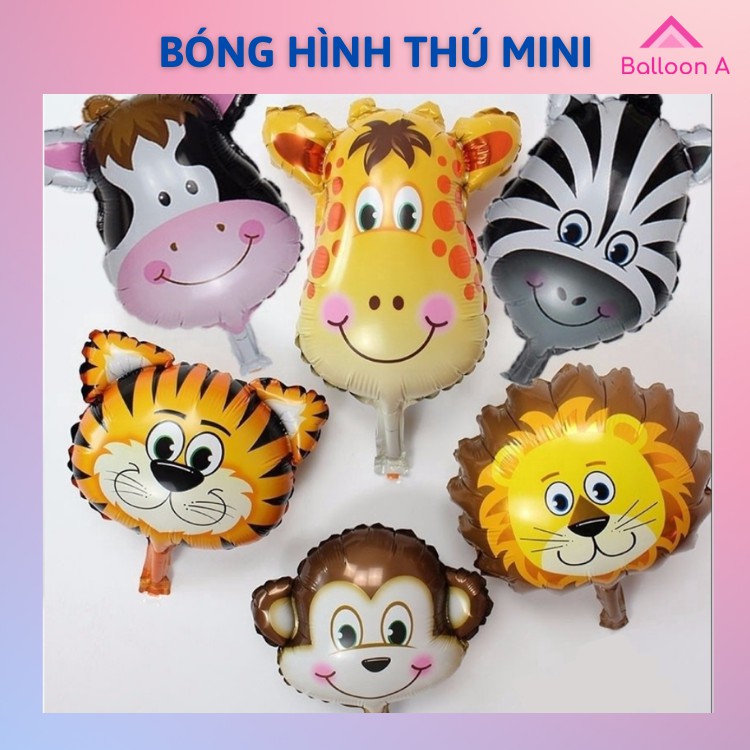 Bóng bay tráng nhôm hình thú ngộ nghĩnh size mini, trang trí tiệc sinh nhật