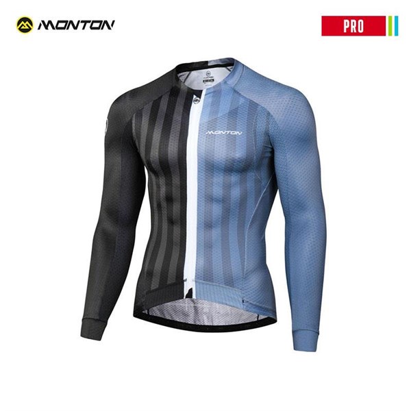 Áo dài tay xe đạp Monton Versus black gray