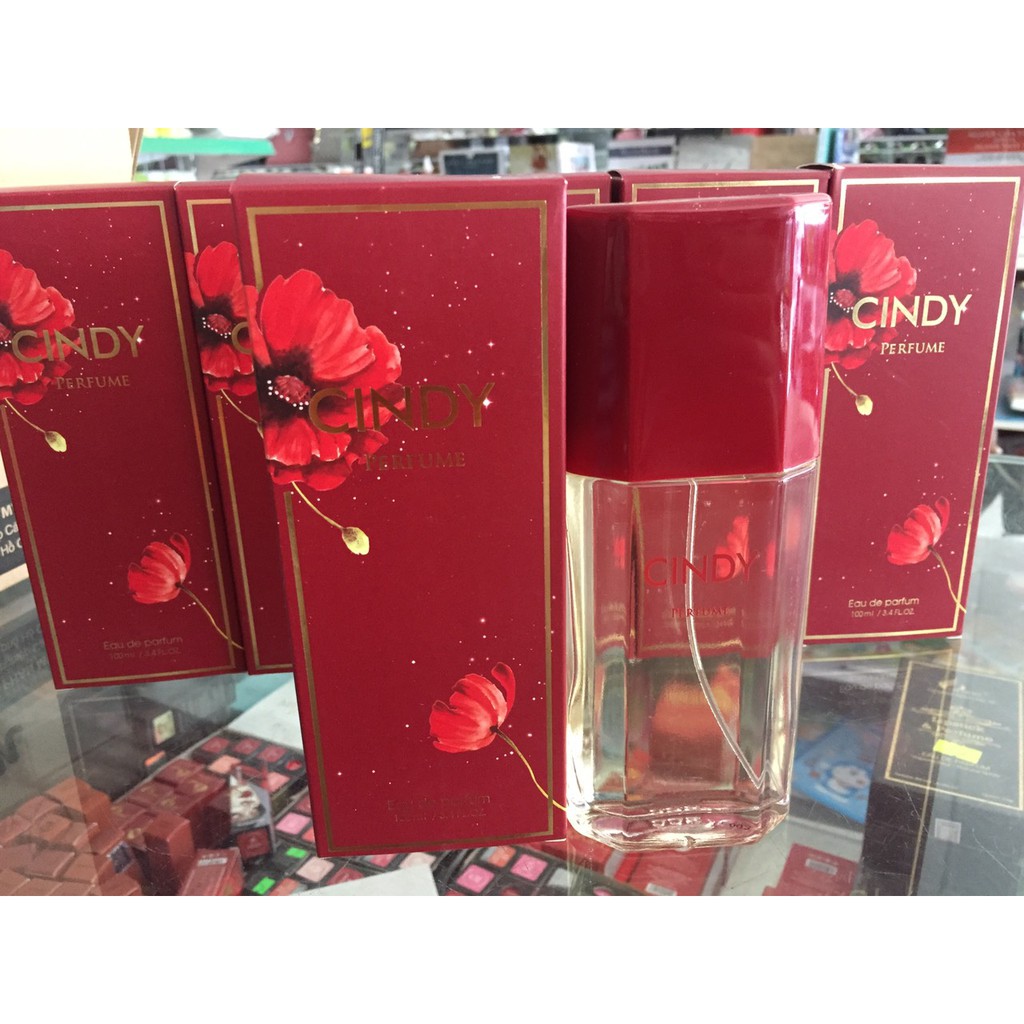 Nước hoa cindy chai trụ cao 100ml CHAI MÀU ĐỎ