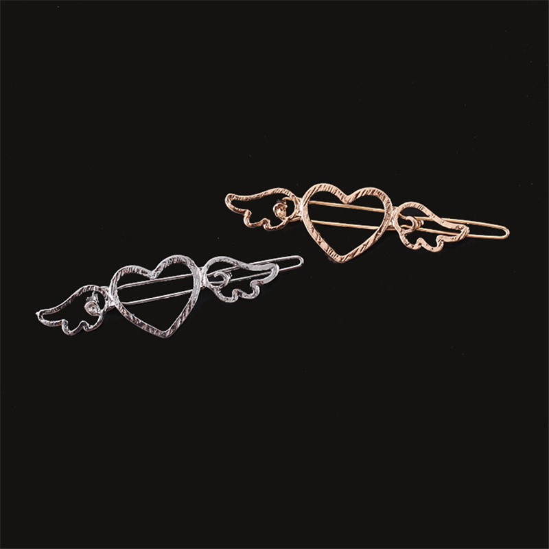 Kẹp Tóc Kim Loại Hình Trái Tim Đáng Yêu Phong Cách Hàn Quốc Cho Nữ