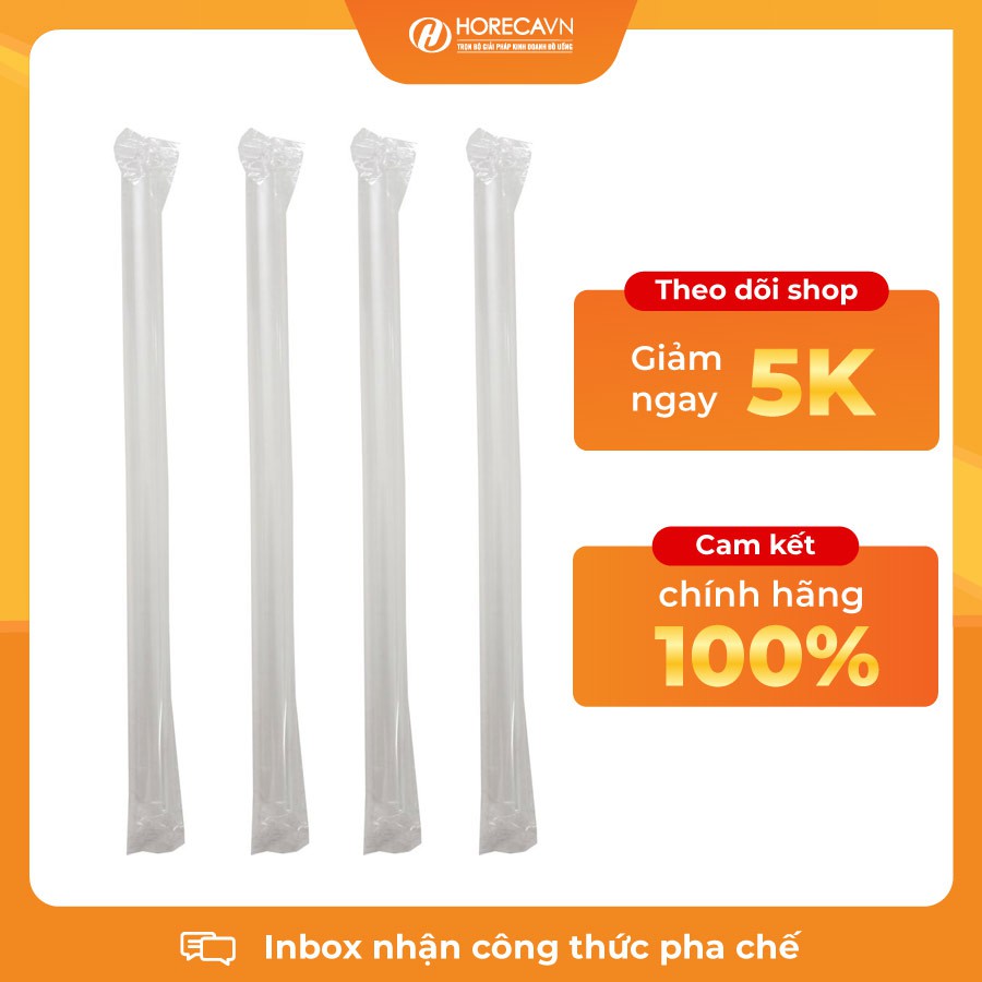 Ống Hút Trân Châu Trắng Nhọn Phi 12 Bọc Màng Trong 3kg (1500 ống)