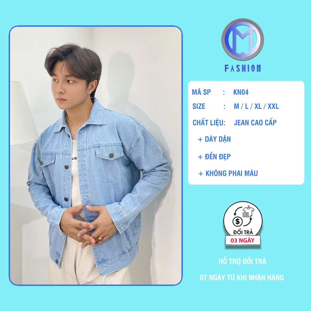 Áo khoác jean Nam from rộng cao cấp phong cách Hàn Quốc M Fashion KN04