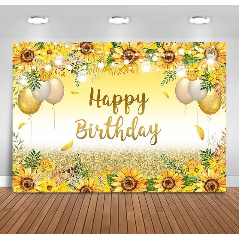 Banner Trang Trí Sinh Nhật 1 Tuổi Hình Hoa Hướng Dương