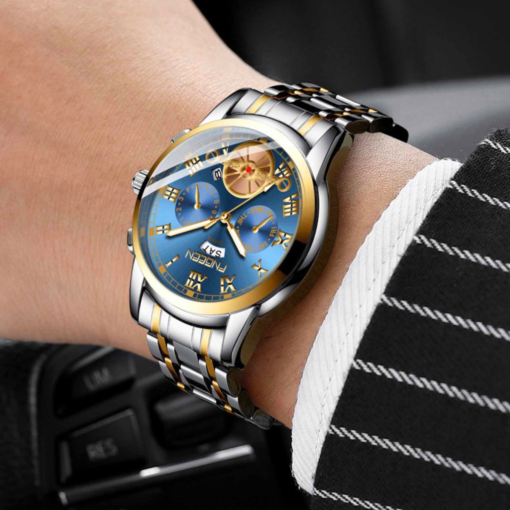 Đồng hồ nam FNGEEN chính hãng, dây thép 316L, chống nước tốt, kiểu dáng thời trang, lịch lãm ( Mã: AGC ) | BigBuy360 - bigbuy360.vn