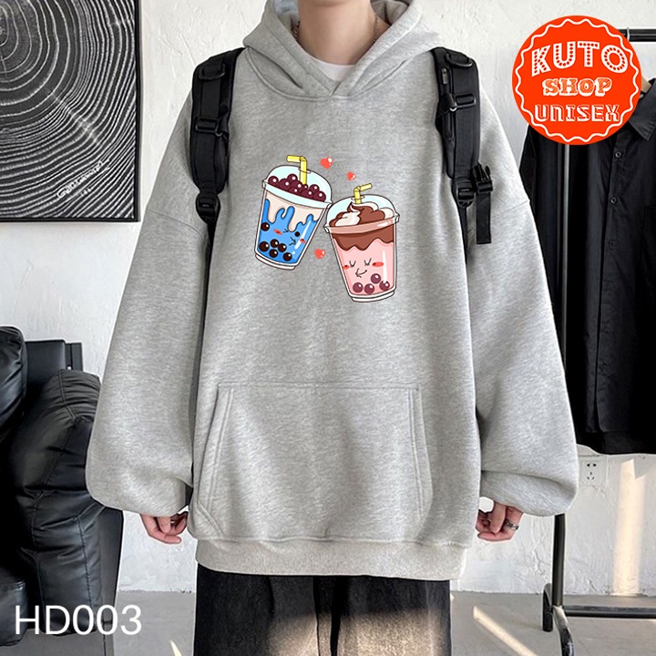 ÁO HOODIE TRÀ SỮA Nỉ Ngoại Cao Cấp - In Pet Siêu Bền Siêu Đẹp