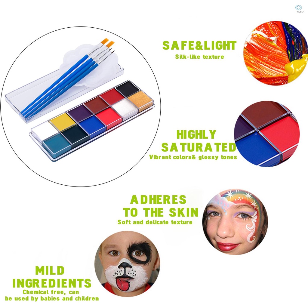 Bảng 12 màu sơn dầu thân thiện với da với 1 bảng màu kèm 4 cọ trang điểm
 | BigBuy360 - bigbuy360.vn