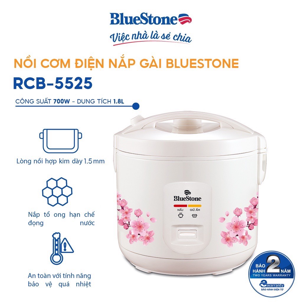 Nồi Cơm Điện BlueStone RCB-5525  - Hàng chính hãng - Bảo hành 24 tháng