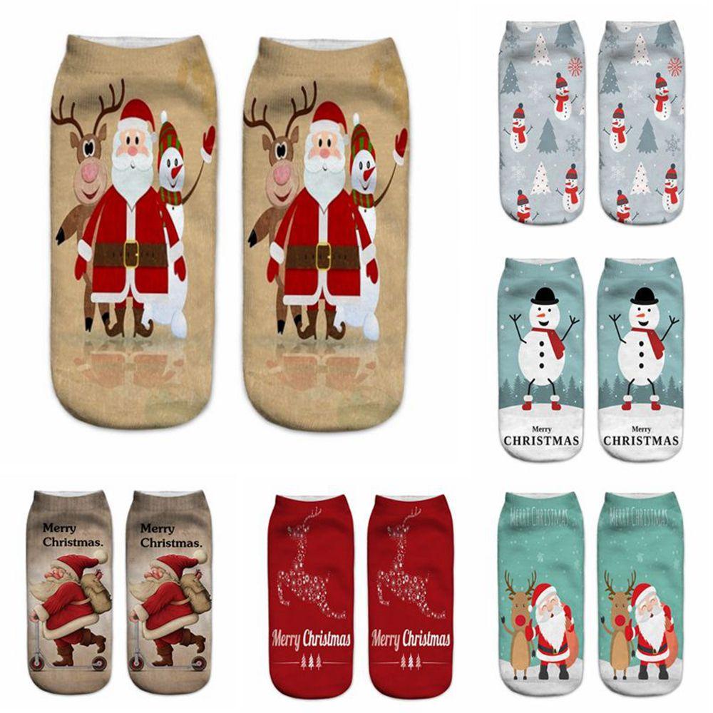MAG Tất Cổ ThuyềN In HìNh Ông Già Noel 3D Dễ Thương