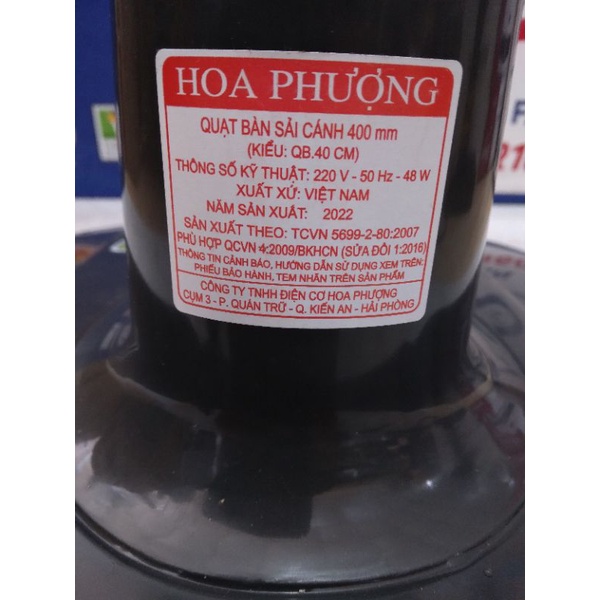 Quạt Hoa Phượng QB.40Cm
