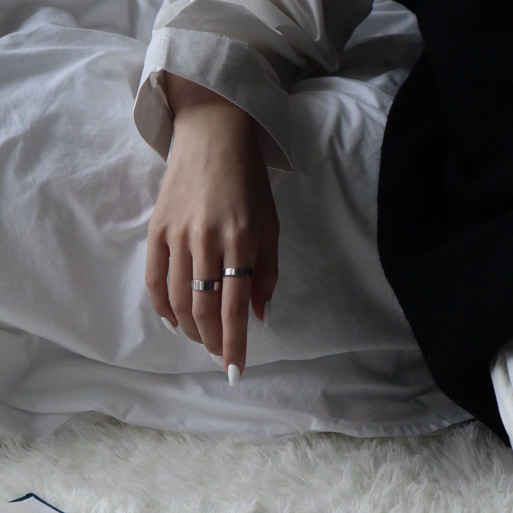 Nhẫn Thép Titan Thời Trang Sang Trọng Cho Cặp Đôi