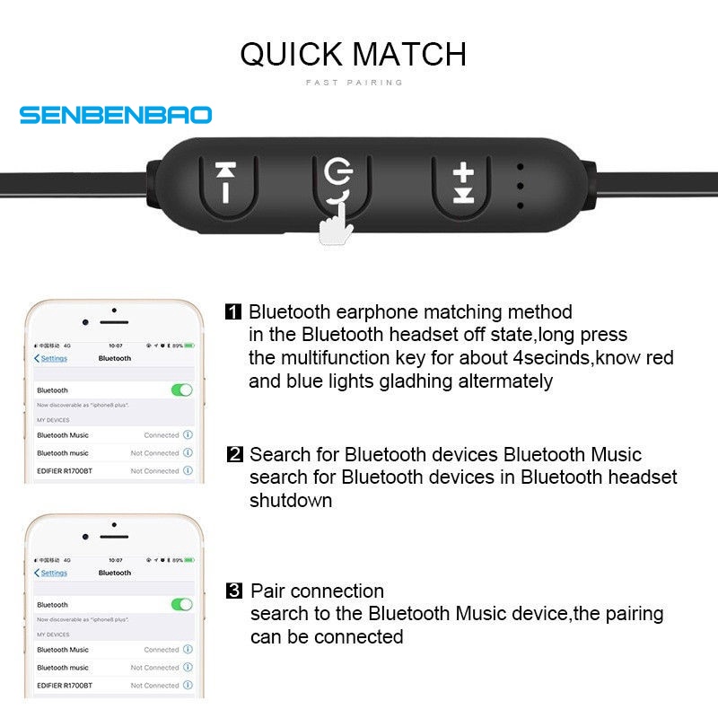 Tai Nghe Nhét Tai Thể Thao XT11 Kết Nối Bluetooth Không Dây Có Micro Và Dây Đeo Cổ