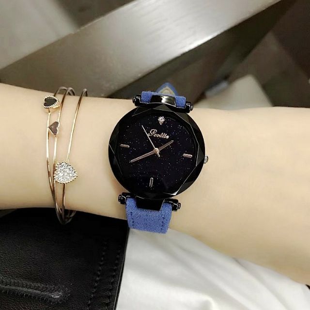 Đồng Hồ Nữ SCOTTIE 8053 Dây Da Lộn Chính Hãng
