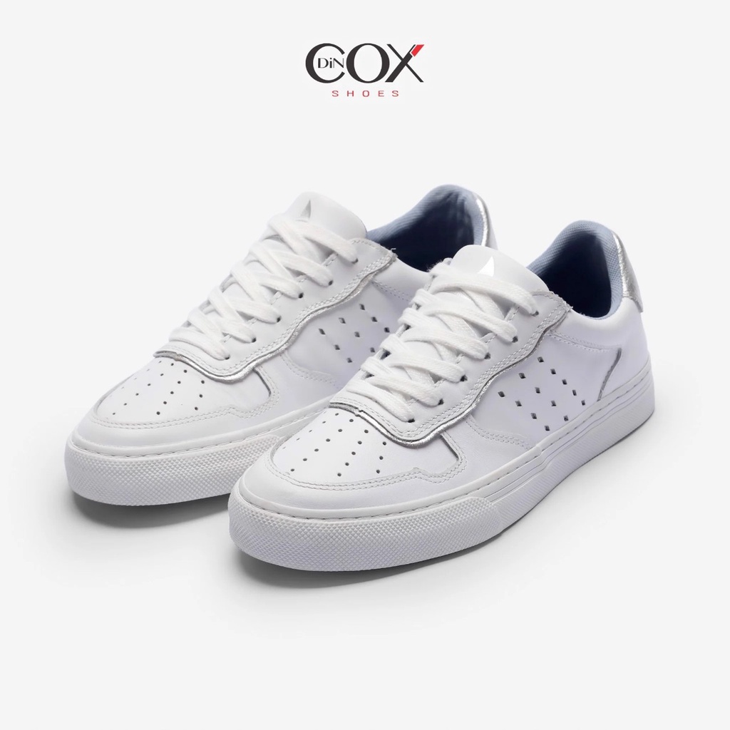 Giày Nữ Da Bò DINCOX E03 WHITE/SILVER