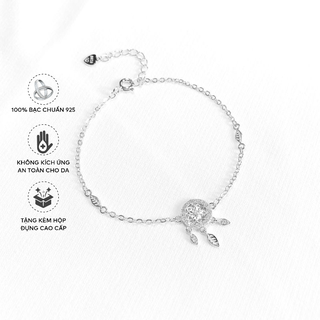 Lắc Tay Bạc Blue Peach Flower Dream Catcher New LT410