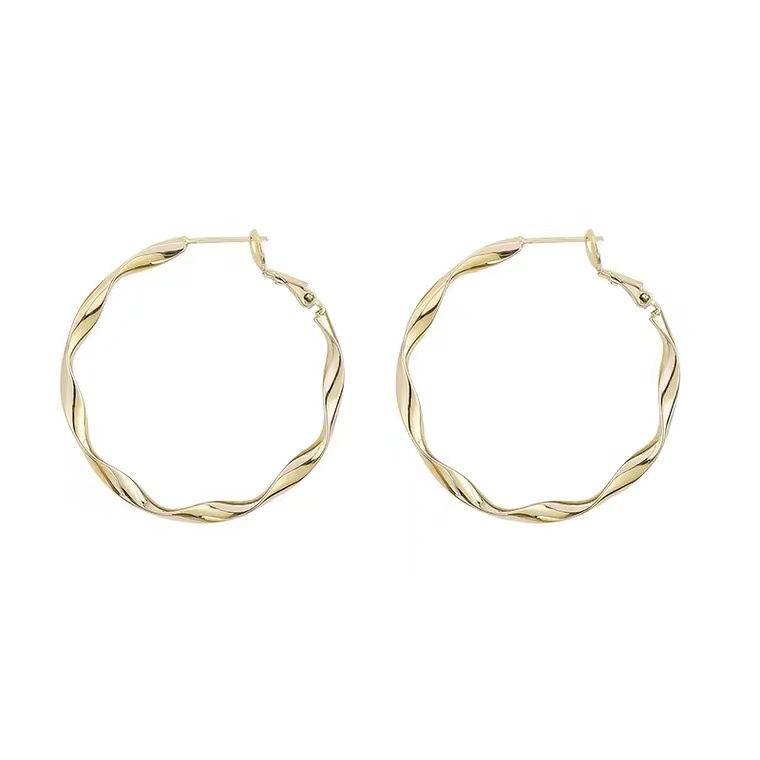 Khuyên Tai Dạng Vòng Xoắn Phong Cách Pháp Thời Trang Đơn Giản Chất Lượng Cao Cho Nữ