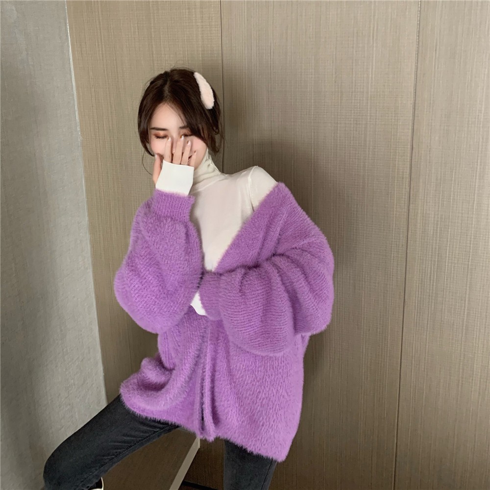 [Hàng order][Có ảnh thật] Áo len cardigan lông thỏ Ulzzang Hàn Quốc A152