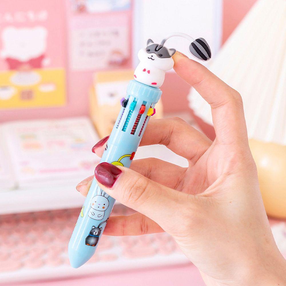 Bút Bi 10 Màu Hình Động Vật Xinh Xắn