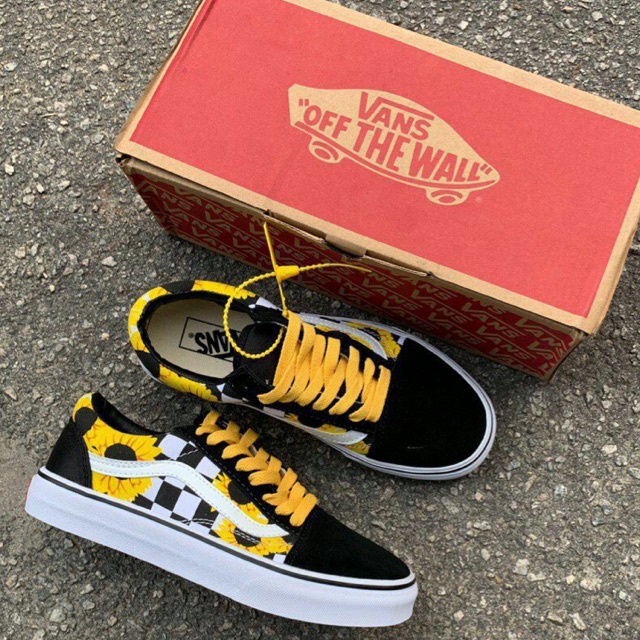 Giày VANS OLD SKOOL Họa Tiết Hoa Hướng Dương Xinh Xắn